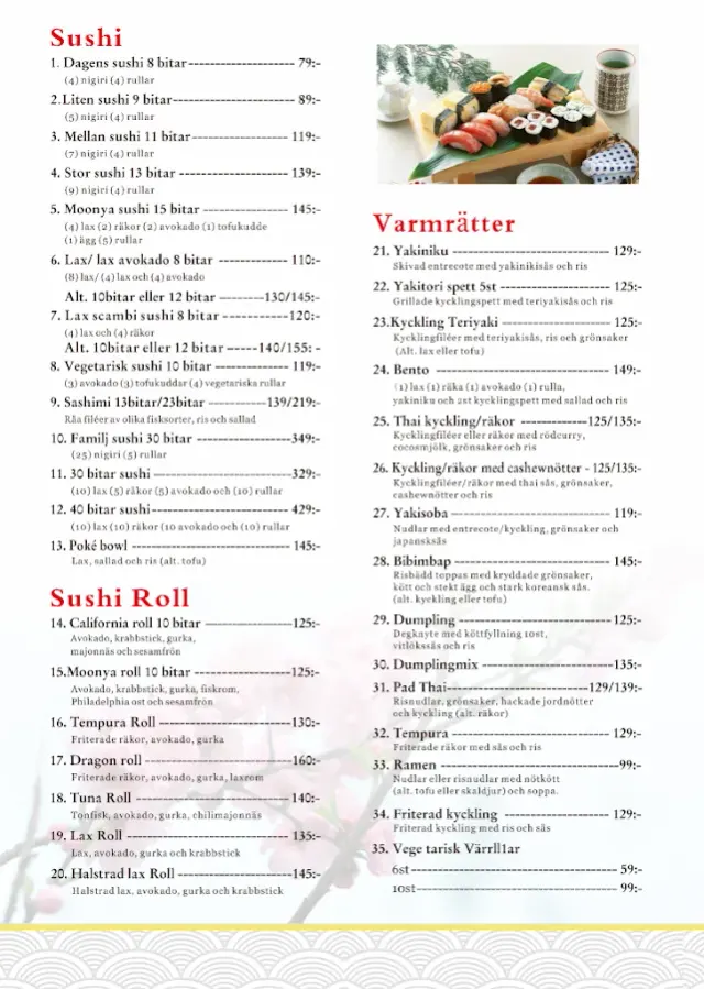 BookNoFees: Občerstvení – Moonya sushi – Stockholm – Moonya sushi, foto 2